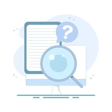 Knowledge Search Concept. Browse information and facts learned. case study. Stock Illustration