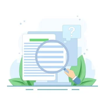 Knowledge Search Concept. Browse information and facts learned. case study. Stock Illustration