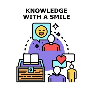 Knowledge sharing generating positive emotional response concept Illustrazione stock