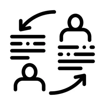 Knowledge sharing icon vector outline illustration Stock Illustration