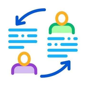 Knowledge sharing icon vector outline illustration Stock Illustration