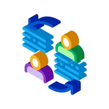 Knowledge sharing isometric icon vector illustration Illustrazione stock