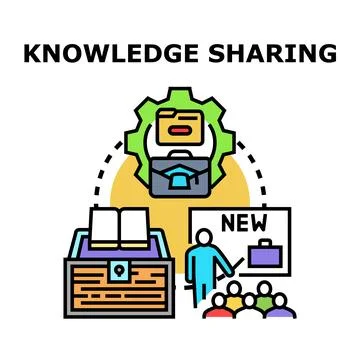 Knowledge sharing process and new information transferring Stock Illustration