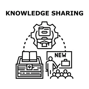 Knowledge sharing process and new information transferring Stock Illustration