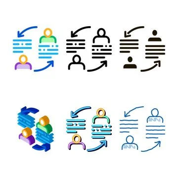 Knowledge sharing set icon vector outline Stock Illustration