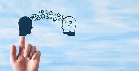 Knowledge sharing. Transferring. Brainstorming concept Stock Photos