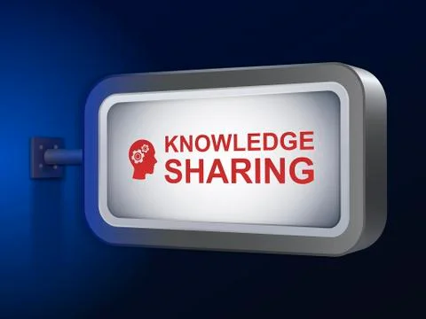 Knowledge sharing words on billboard Stock Illustration