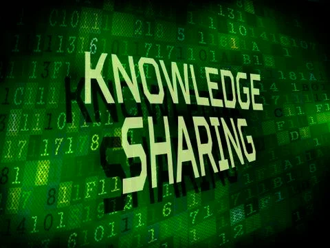 Knowledge sharing words isolated on digital background Stock Illustration