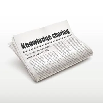 Knowledge sharing words on newspaper Stock Illustration