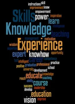 Knowledge Skills Experience, word cloud concept Stock Illustration