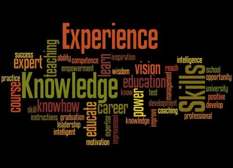 Knowledge Skills Experience, word cloud concept Stock Illustration