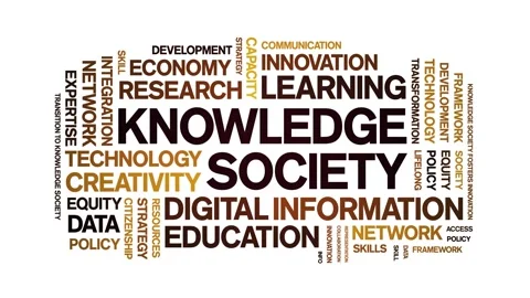 Knowledge Society animated word cloud,animation kinetic typography loop. Stock Footage 315776436
