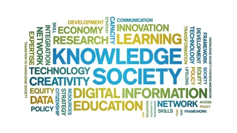 Knowledge Society animated word cloud,animation kinetic typography loop. Stock Footage 315776466