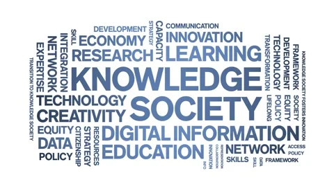 Knowledge Society animated word cloud,animation kinetic typography loop. Stock Footage 315776483