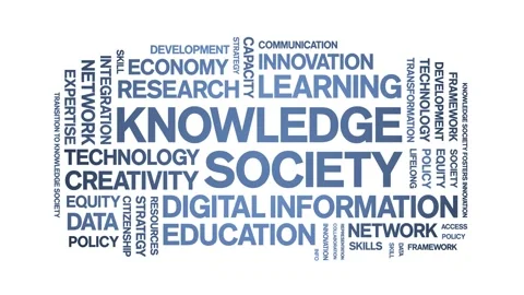 Knowledge Society animated word cloud,animation kinetic typography loop. Stock Footage 315776496