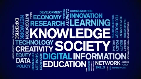 Knowledge Society animated word cloud,animation kinetic typography loop. Stock Footage 315776867