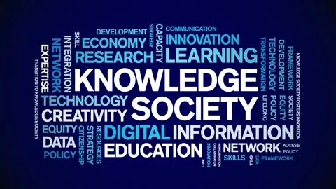 Knowledge Society animated word cloud,animation kinetic typography loop. Stock Footage 315777119