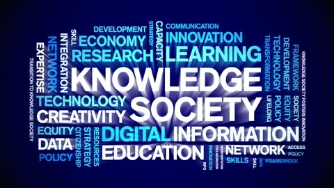 Knowledge Society animated word cloud,animation kinetic typography loop. Stock Footage 315777171