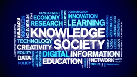 Knowledge Society animated word cloud,animation kinetic typography loop. Stock Footage 315777213