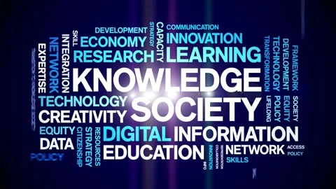 Knowledge Society animated word cloud,animation kinetic typography loop. Stock Footage 315777257