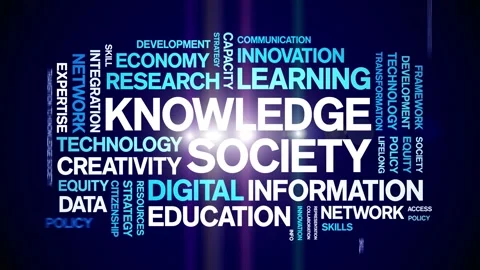 Knowledge Society animated word cloud,animation kinetic typography loop. Stock Footage 315777330