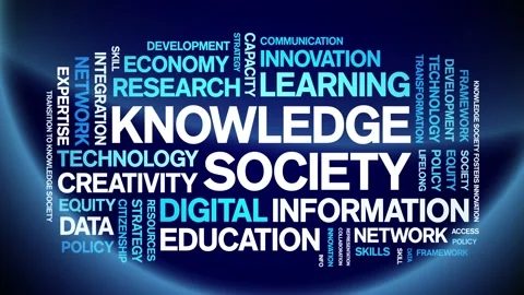 Knowledge Society animated word cloud,animation kinetic typography loop. Stock Footage 315777350
