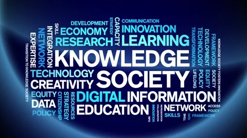 Knowledge Society animated word cloud,animation kinetic typography loop. Stock Footage 315777406