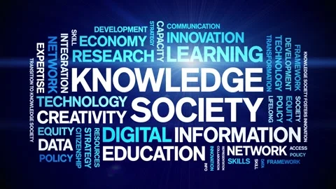 Knowledge Society animated word cloud,animation kinetic typography loop. Stock Footage 315777445