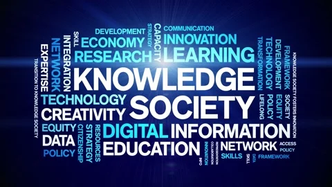 Knowledge Society animated word cloud,animation kinetic typography loop. Stock Footage 315777495