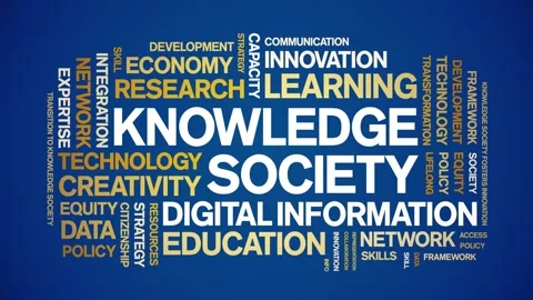 Knowledge Society animated word cloud,animation kinetic typography loop. Stock Footage 315777574