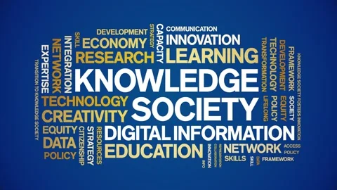 Knowledge Society animated word cloud,animation kinetic typography loop. Stock Footage 315777715