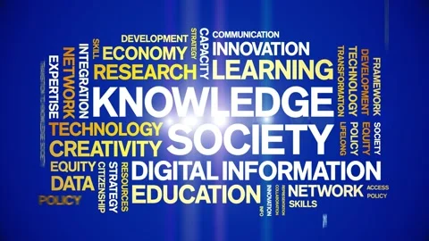 Knowledge Society animated word cloud,animation kinetic typography loop. Stock Footage 315778032