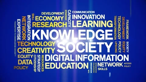 Knowledge Society animated word cloud,animation kinetic typography loop. Stock Footage 315778118
