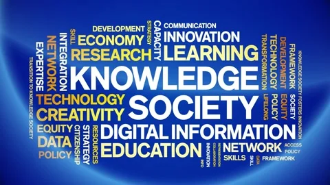 Knowledge Society animated word cloud,animation kinetic typography loop. Stock Footage 315778223