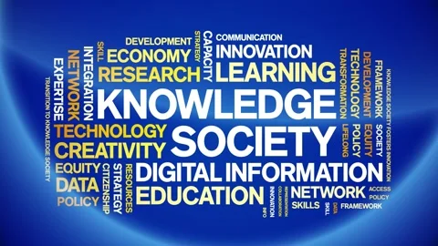 Knowledge Society animated word cloud,animation kinetic typography loop. Stock Footage 315778313