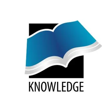 Knowledge. Square open book icon logo concept design template Stock Illustration