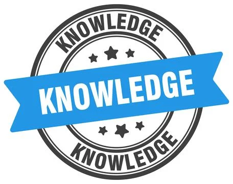 Knowledge stamp. knowledge label on transparent background. round sign Stock Illustration