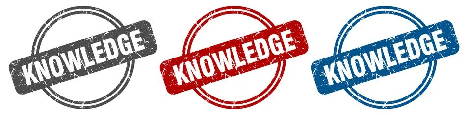 Knowledge stamp. knowledge sign. knowledge label set 스톡 일러스트