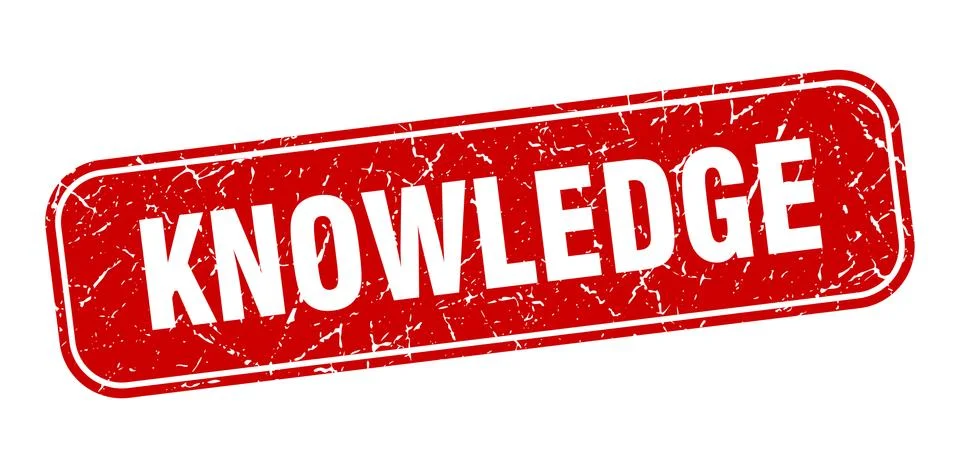 Knowledge stamp. knowledge square grungy red sign Illustrazione stock