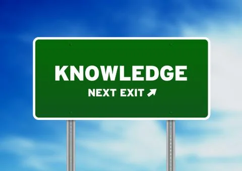 Knowledge street sign Stock Illustration