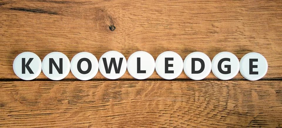 Knowledge symbol. Concept word Knowledge on beautiful white circles. Beauti.. Stock Photos