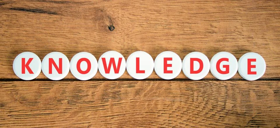 Knowledge symbol. Concept word Knowledge on beautiful white circles. Beauti.. Stock Photos