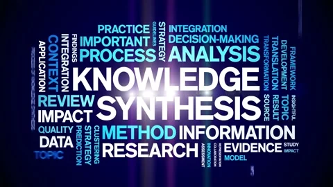 Knowledge Synthesis animated word cloud,animation tag kinetic typography loop. Stock Footage 316940146