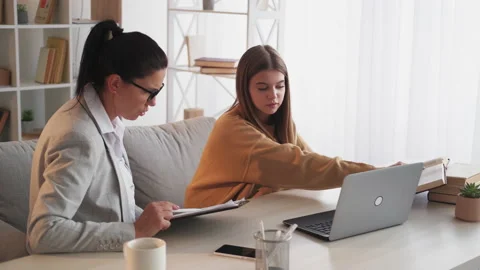 Knowledge testing home teacher catch-up classes Stock Footage 168233052