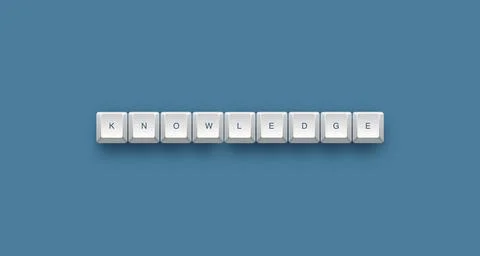 Knowledge text on a 3d keyboard button with shadow concept series Stock Illustration