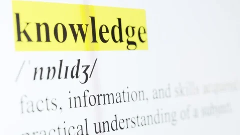 Knowledge Text Macro Shot Highlighted in Yellow Color On Computer Screen Stock Footage 123224339