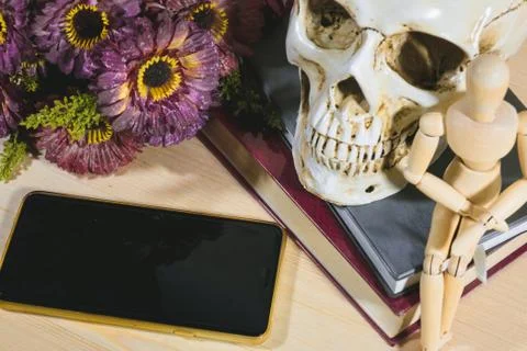 Knowledge through the phone Stock Photos