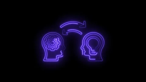 Knowledge transfer neon style motion graphic ideas brainstorming process cr.. Stock Footage 309910766