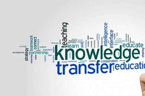 Knowledge transfer word cloud Stock Illustration