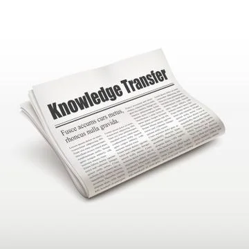 Knowledge transfer words on newspaper Stock Illustration